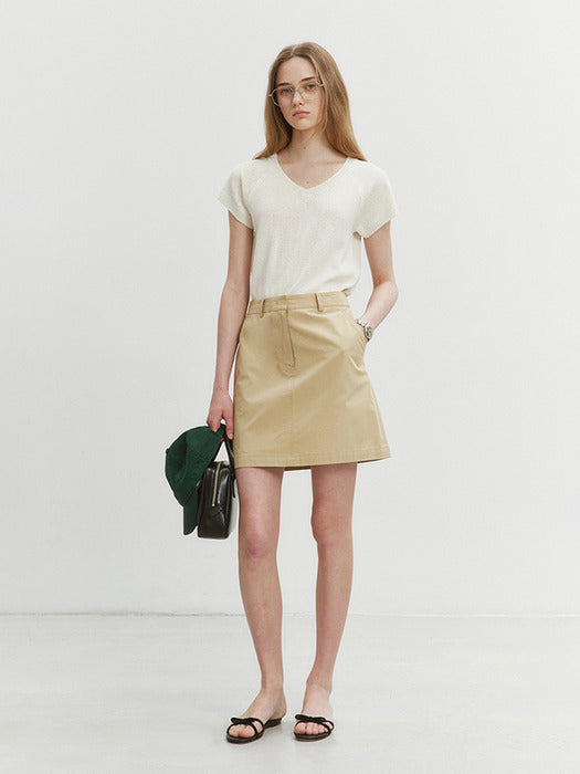 Dunst A-Line Mini Skirt Beige