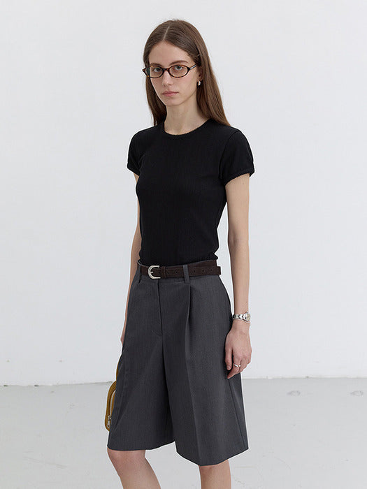 [dunst] ESSENTIAL SLIM-FIT CROCHET TOP BLACK_UDTS5B224BK