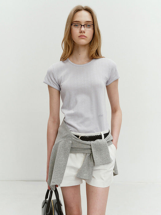 Dunst Essential Slim-Fit Crochet Top Light Blue