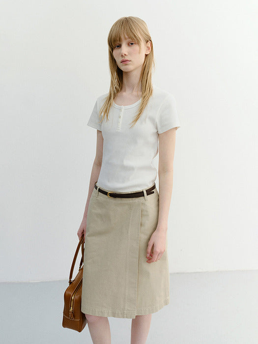 [dunst] Classic Scoop Neck Top IVORY_UDTS6B222IV