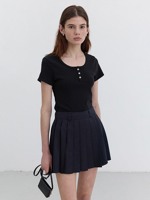 [dunst] CLASSIC SCOOP NECK TOP BLACK_UDTS5B222BK