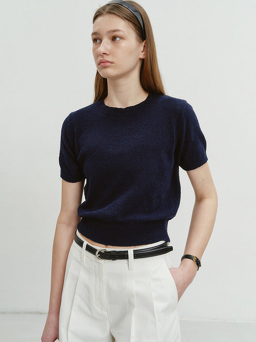 Dunst Summer Cotton Crew Neck Knit Navy