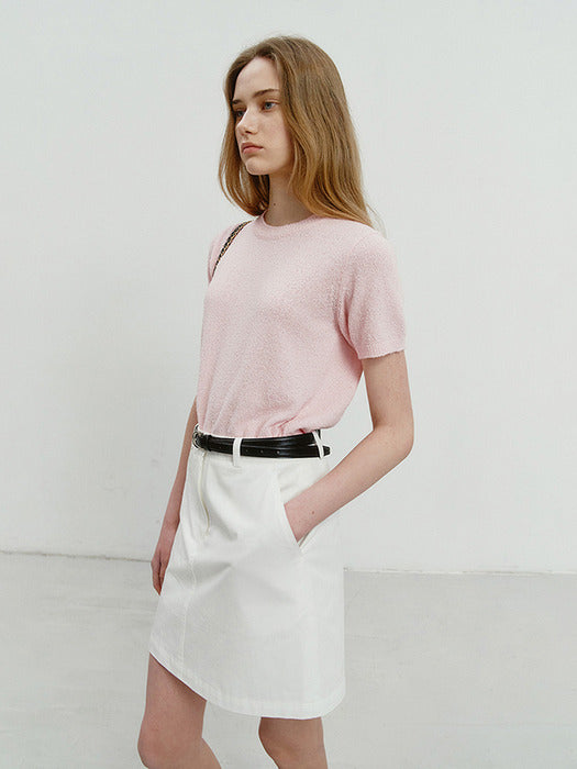 Dunst Summer Cotton Crew Neck Knit Soft Pink