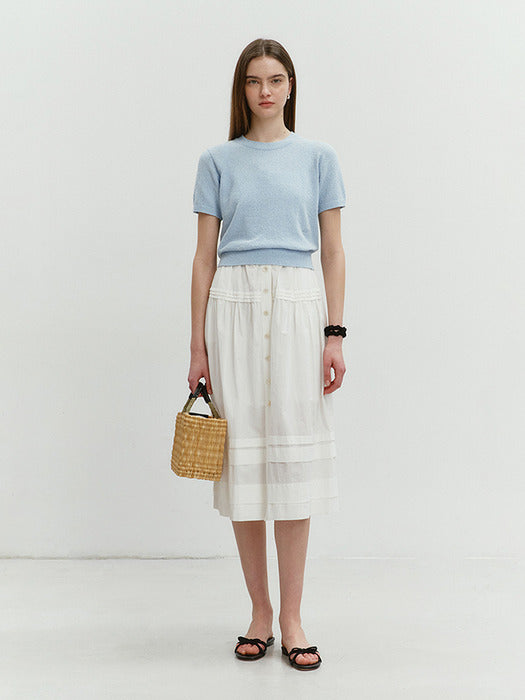 Dunst Summer Cotton Crew Neck Knit Soft Blue