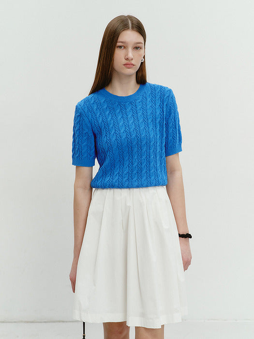 Dunst Summer Cotton Cable Knit Blue