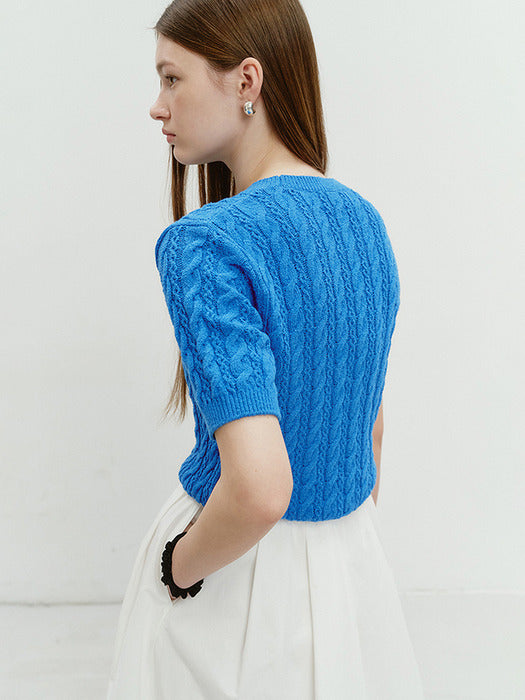 Dunst Summer Cotton Cable Knit Blue