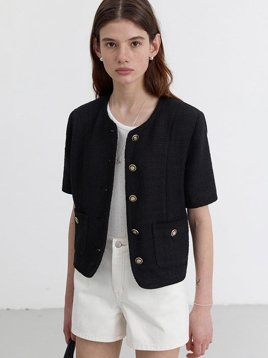 Dunst Summer Tweed Jacket Black