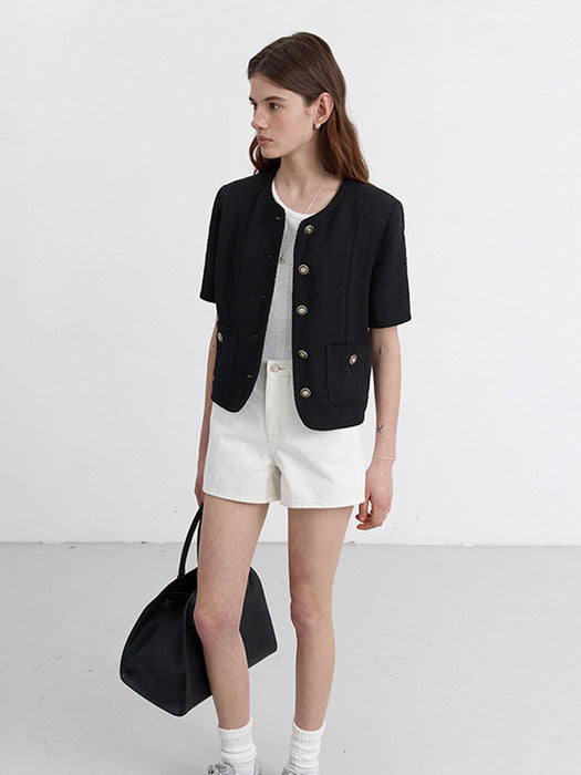 Dunst Summer Tweed Jacket Black