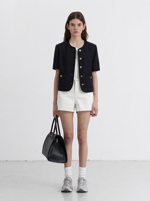 Dunst Summer Tweed Jacket Black