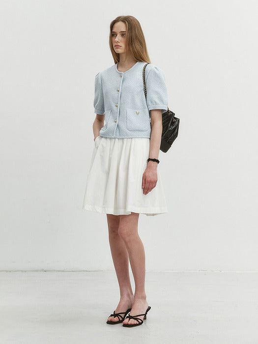 Dunst Volume Sleeve Tweed Jacket Soft Blue