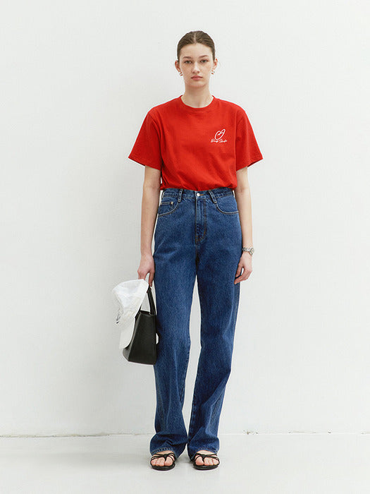 Dunst Unisex Heart D Logo T-Shirt Red