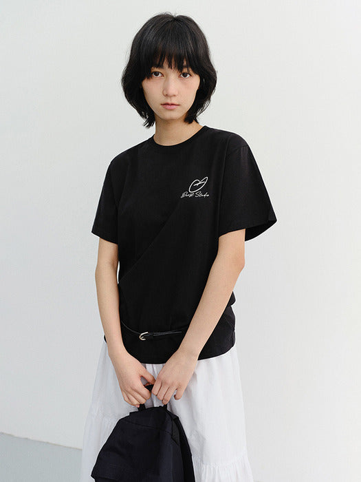 Dunst Unisex Heart D Logo T-Shirt Black