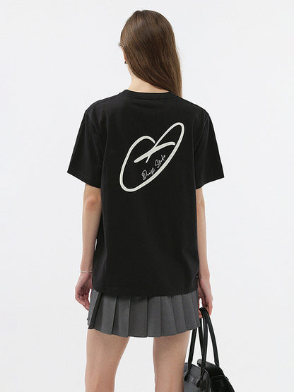 UNISEX HEART D LOGO T-SHIRT BLACK_UDTS5B140BK