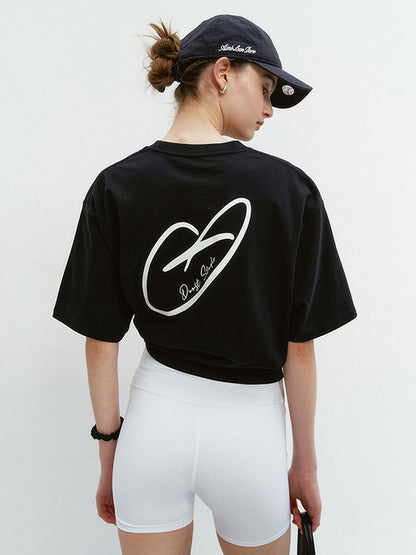 UNISEX HEART D LOGO T-SHIRT BLACK_UDTS5B140BK