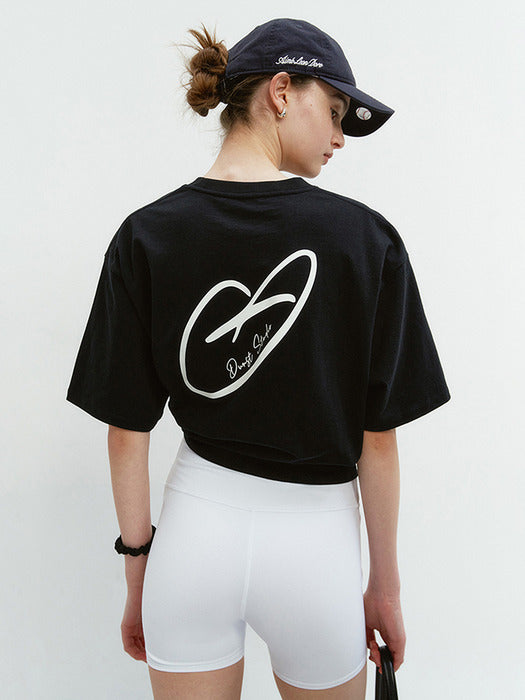 UNISEX HEART D LOGO T-SHIRT BLACK_UDTS5B140BK