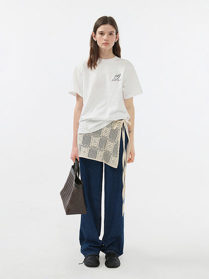UNISEX HEART D LOGO T-SHIRT OFF WHITE_UDTS5B140OW
