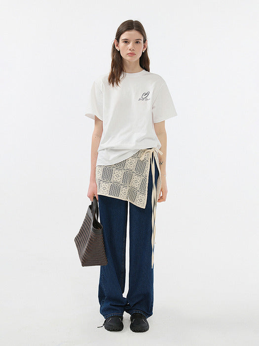 UNISEX HEART D LOGO T-SHIRT OFF WHITE_UDTS5B140OW