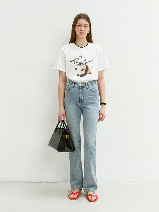 Dunst Unisex Panda T-Shirt Off White