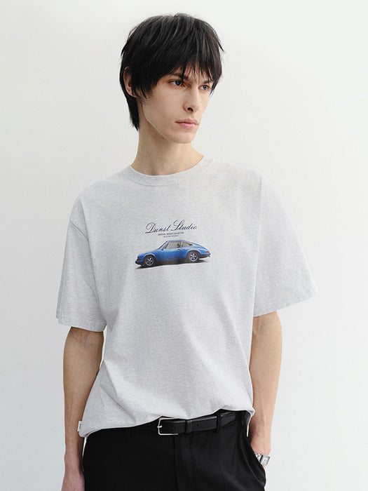 Dunst Unisex Summer Holiday Car T-Shirt Light Melange Grey