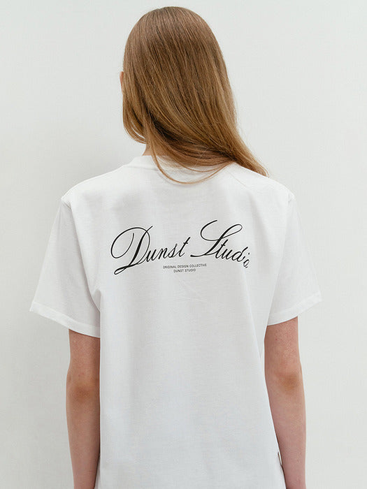 Dunst Unisex Arch Logo T-Shirt Off White