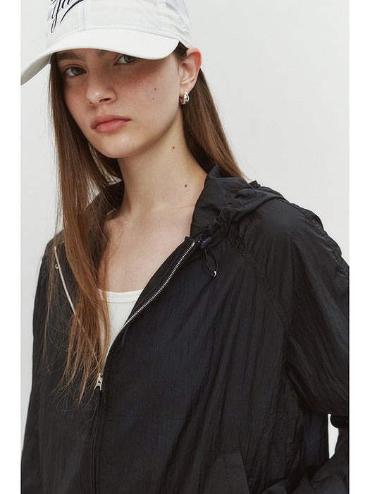 Dunst Unisex Light Hooded Wind Breaker Deep Navy