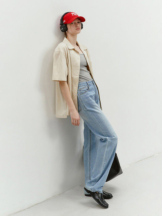 Dunst Open Collared Out-Pocket Shirt Cream