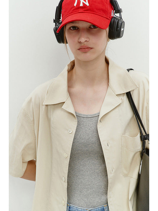 Dunst Open Collared Out-Pocket Shirt Cream