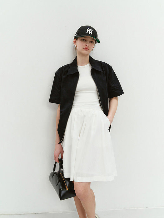Dunst Collared Zip-UP Shirt Black