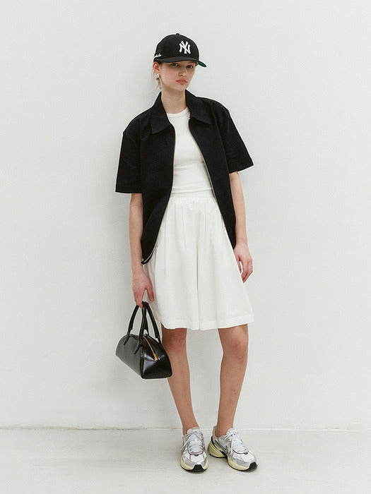 Dunst Collared Zip-UP Shirt Black