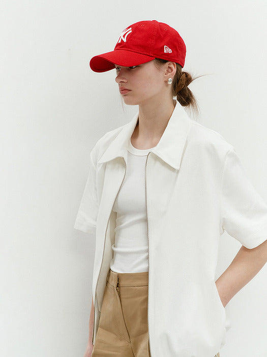 Dunst Collared Zip-UP Shirt Off White