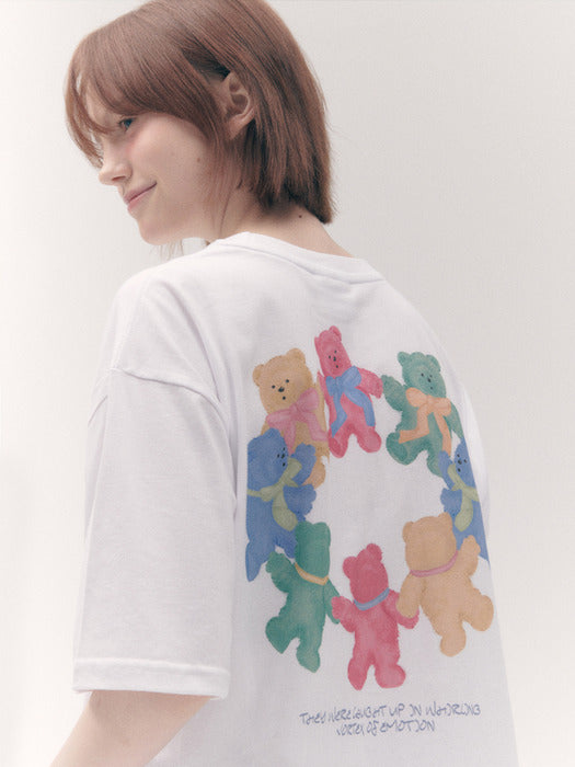 [ambler] Round&Dance Over fit T-Shirts AS1112 (White)