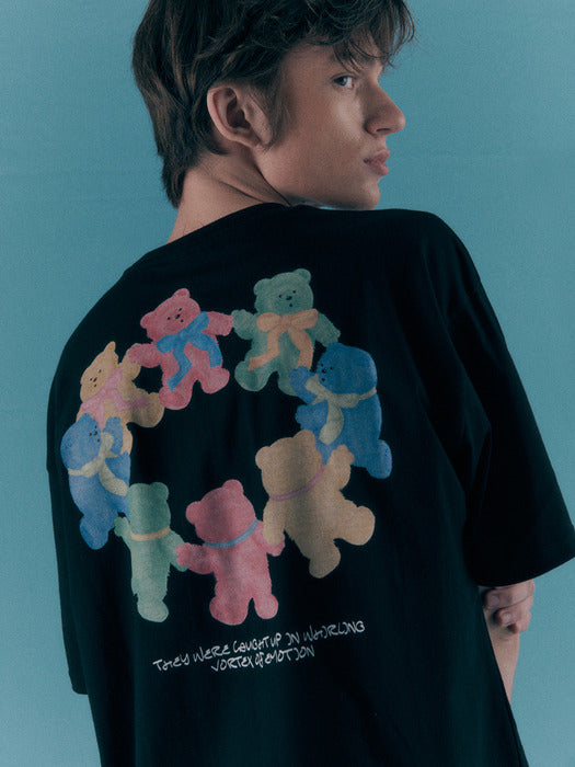 [ambler] Round&Dance Over fit T-Shirts AS1112 (Black)