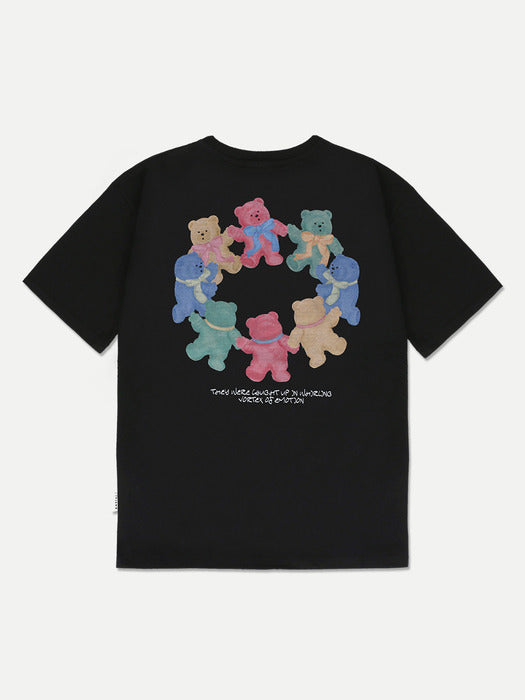 [ambler] Round&Dance Over fit T-Shirts AS1112 (Black)