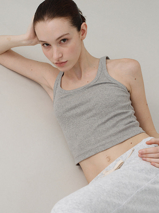 [nothing written] Curved rib tank (Gray)