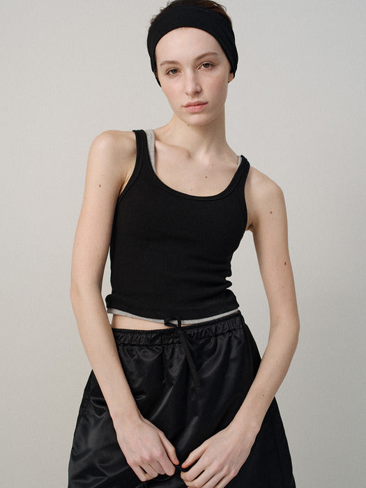 [nothing written] Curved rib tank (Black)