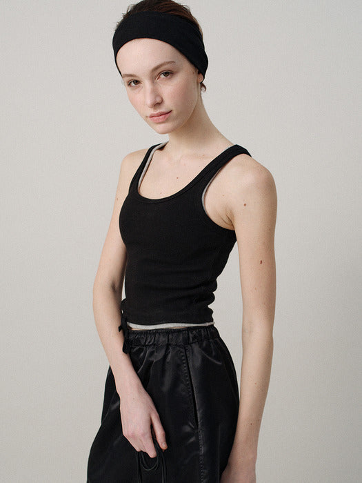 [nothing written] Curved rib tank (Black)