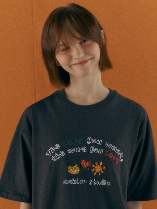 [ambler] Painting Over fit T-Shirts AS1114 (Dark-Gray)