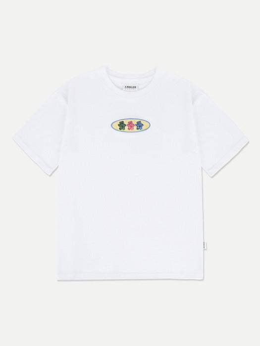 [ambler] Circle bear Over fit T-Shirts AS1117 (White)