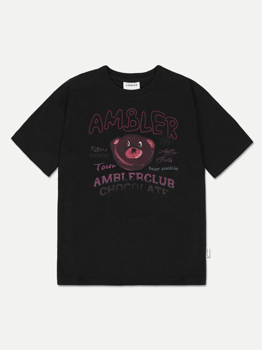 [ambler] Sweet Cookie Over fit T-Shirts AS1118 (Black)