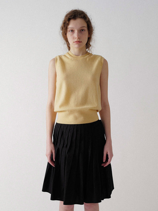 [nothing written] Sai cotton pleated skirt (Black)