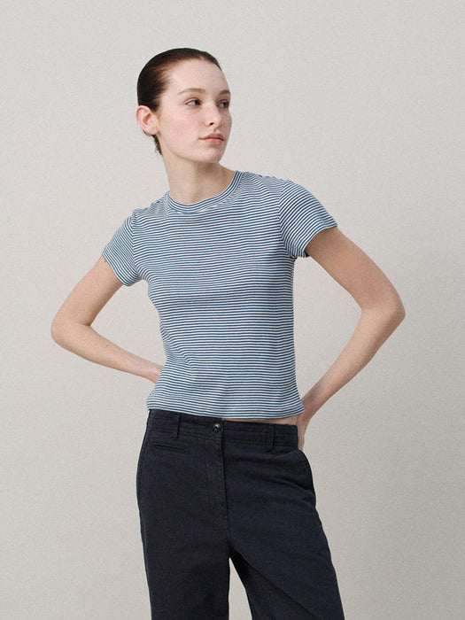 [nothing written] 90s t-shirt (Stripe blue)