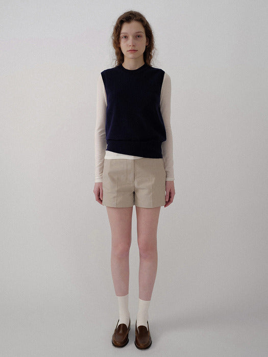 Emitt u-neck wool slipover (Navy)