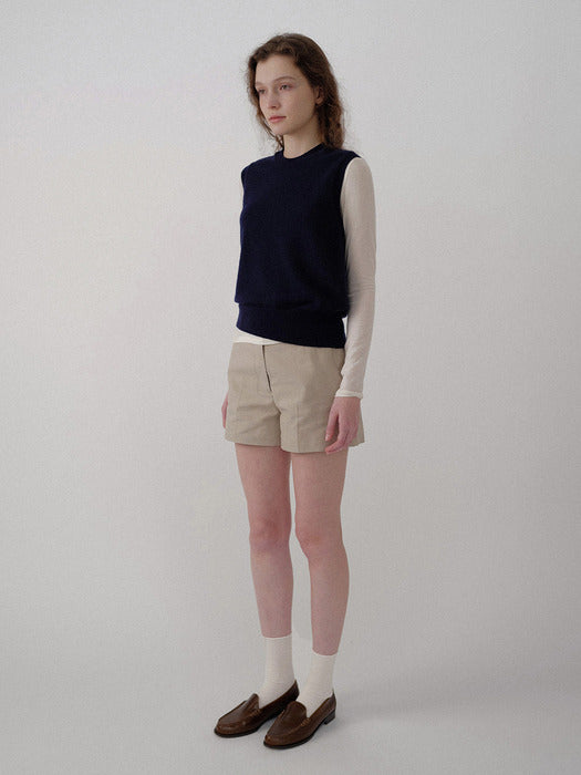 Emitt u-neck wool slipover (Navy)