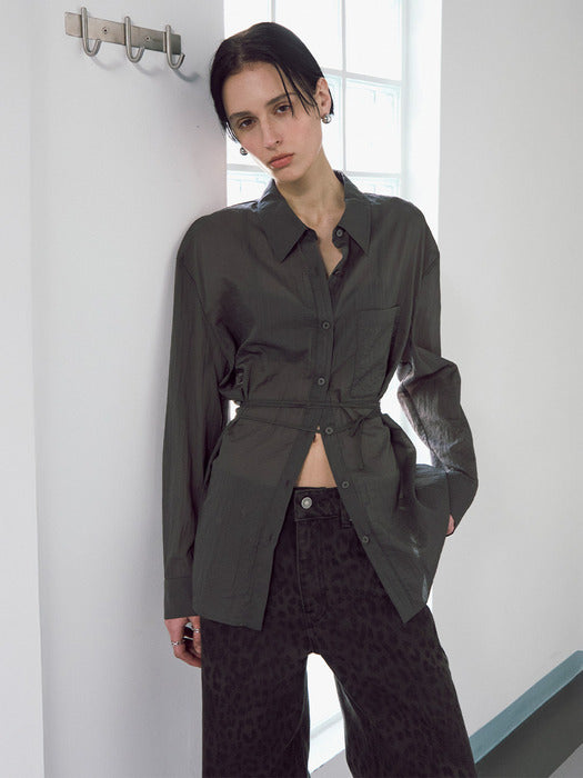 [raive] See-through Slit Cut Shirt VW4MB108_3color
