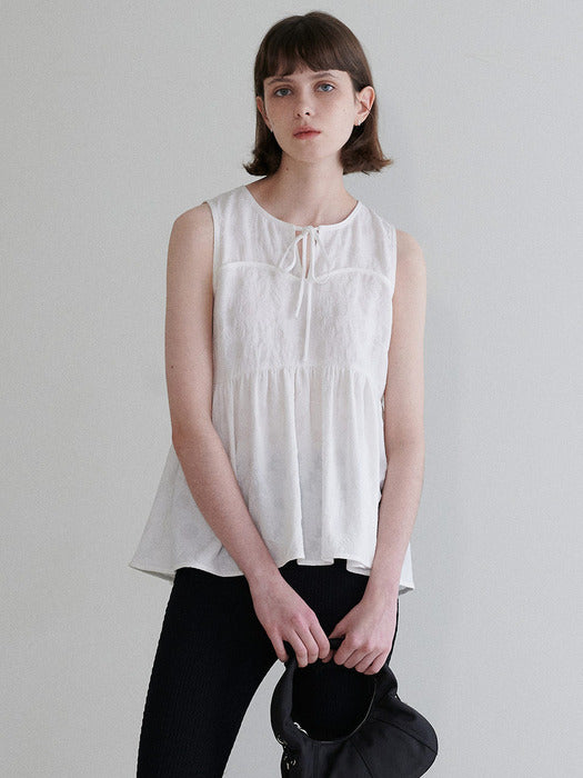 [raive] Flower Jacquard Blouse VW4MB101_2color