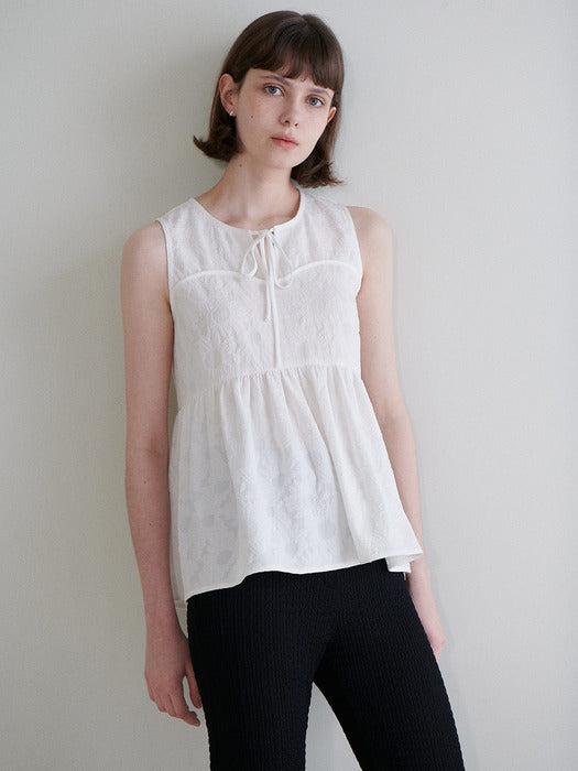 [raive] Flower Jacquard Blouse VW4MB101_2color