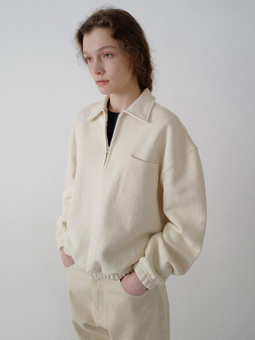 [nothing written] Pond quarter zip pullover (Cream)