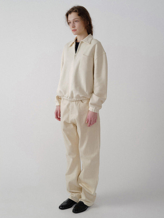 Nothing Written Pond quarter zip pullover (Cream)