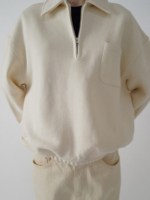 [nothing written] Pond quarter zip pullover (Cream)