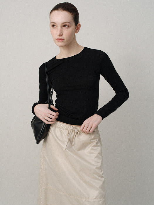 [nothing written] Nella strap large bag (Black)